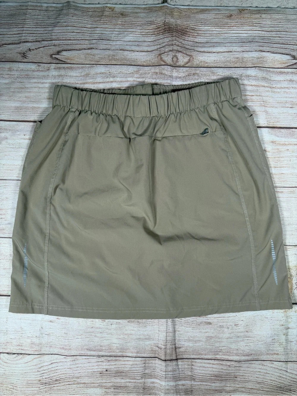 LDA Gorpcore Granola Outdoors‎ Hiking Khaki Mini Skirt with Burgundy Drawstring